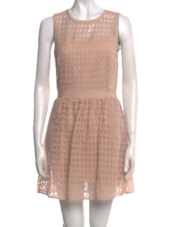 Maje Dresses & Skirts - Maje Elixir Cloqué Nude Fit & Flare Mini Dress T2 M NWT